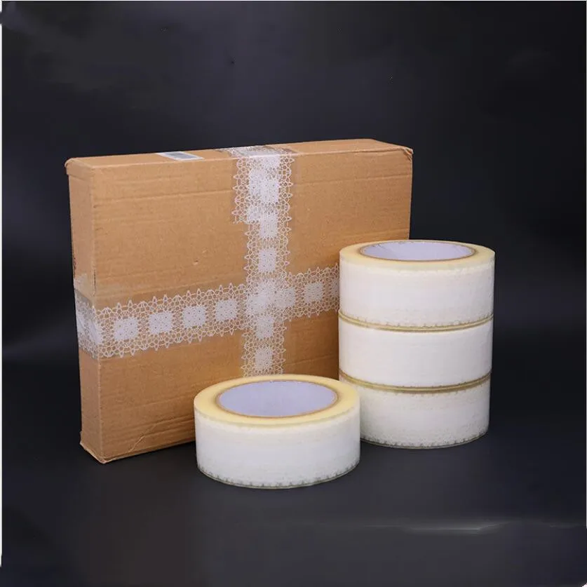 White Lace Sealing Tape Cute Transparent Packing Tape 45mmx100Y Self Adhesive Packaging Accessories Office Supplies