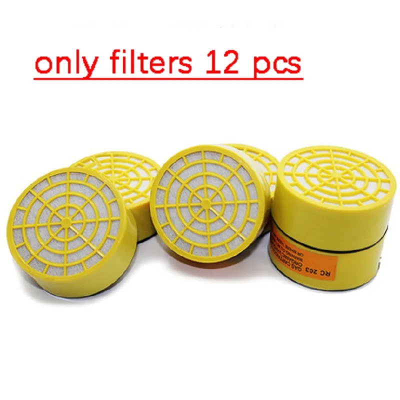 

CK Tech. 12pcs Industrial Filter Box for Gas Mask Working Chemical Respirator Cartridge Formaldehyde Organic Gas Protection