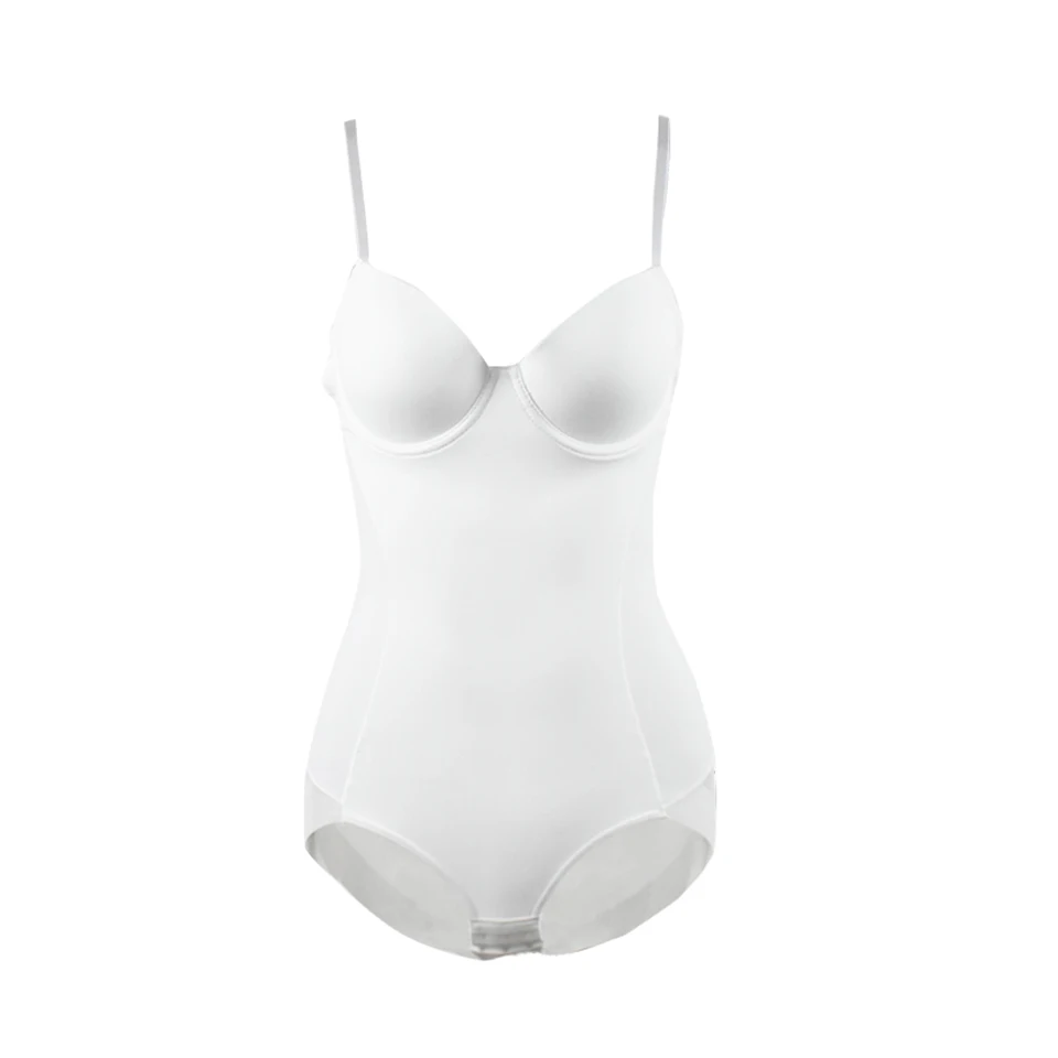 Weißer Bügel-Bodysuit für Damen, formgebend, dehnbar, einfarbig, seidig, Unterwäsche, Bodysuits, Shapewear – Detail 28