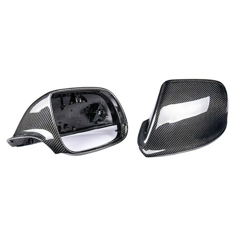 Mirror Cover For Audi Q5 SQ5 8R 09-16 Q7 4L 10-15 Without Lane Assist Exterior Side Carbon Fiber Rearview Rear View Cap Shell