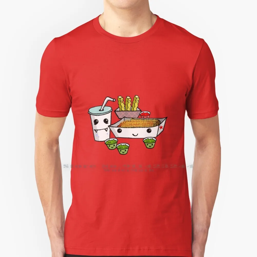 Chicos Tacos 100% Cotton T Shirt Mexican Food Chicos Tacos Cartoon Cute Food Kawaii Food Humor El Paso Texas Tee Short Sleeve