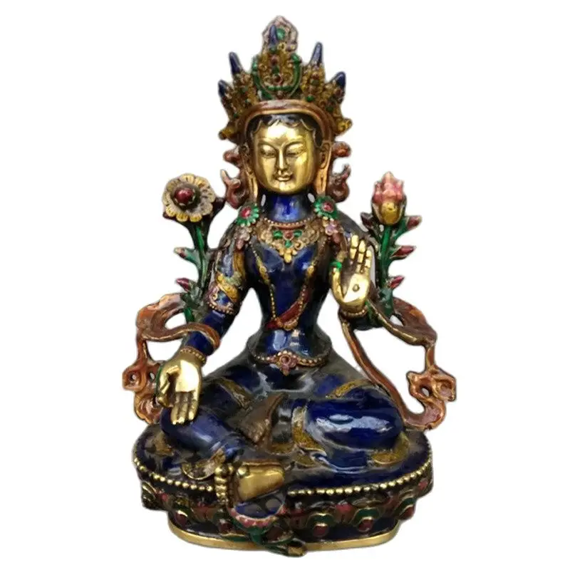 

Chinese Old Cloisonne Brass Handwork Tibet Tara Statue