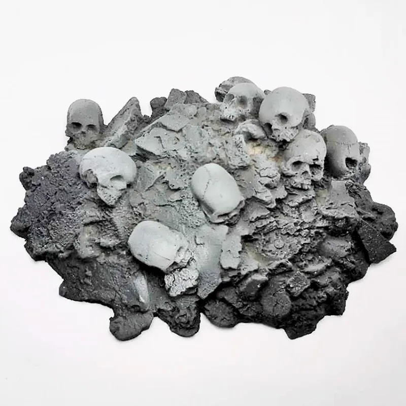 Horror ruins death skull pile silicone mold making plaster resin handicraft mold kitchen chocolate cake food grade mold