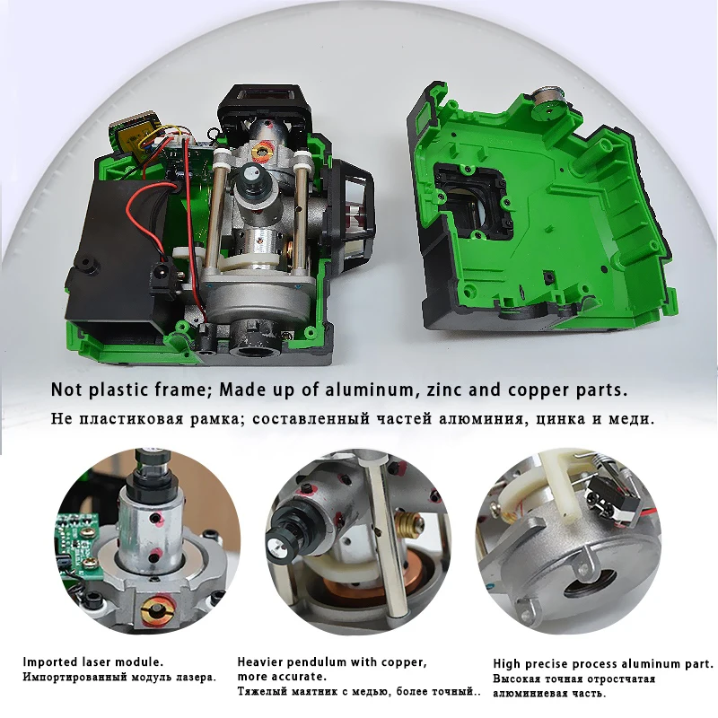 Clubiona 3D 12GH 12 Lines Laser Level with Self-Leveling Super Powerful GREEN Laser Beam Lines and MSDS certificated battery