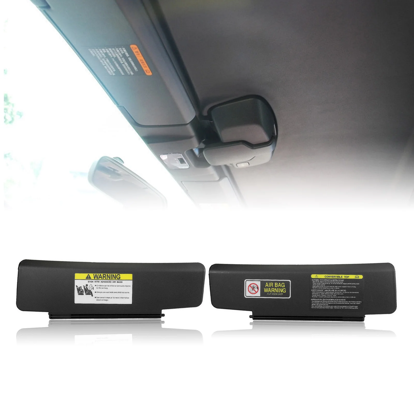 For Mazda MX-5 MX5 Miata 2006-2015 Sun Visor Black Windshield Sunshade Front Left/Right Window Shield Shade Blind Cover Sunvisor
