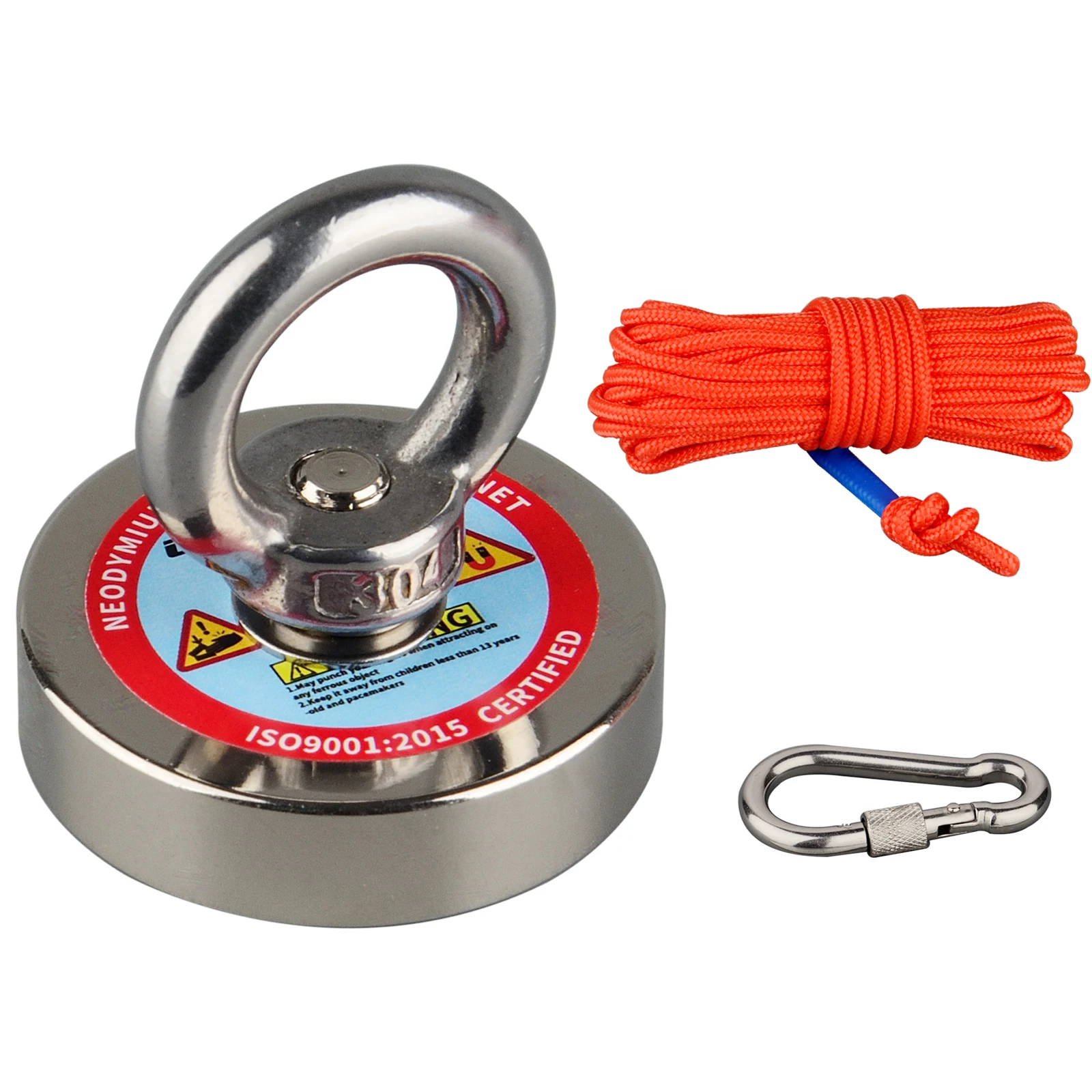 

New Arrival 90KG Single Pull Force Fishing Salvage Magnets Powerful Outdoors Usage Fishes Strong Neodymium Magnet 10m Rope