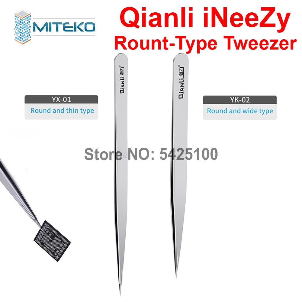 Qianli Ineezy Tweezers Hand Polished Non-Magnetic Stainless Steel Tweezer 0.1mm BGA Motherboard Micro Jump Repair Forceps