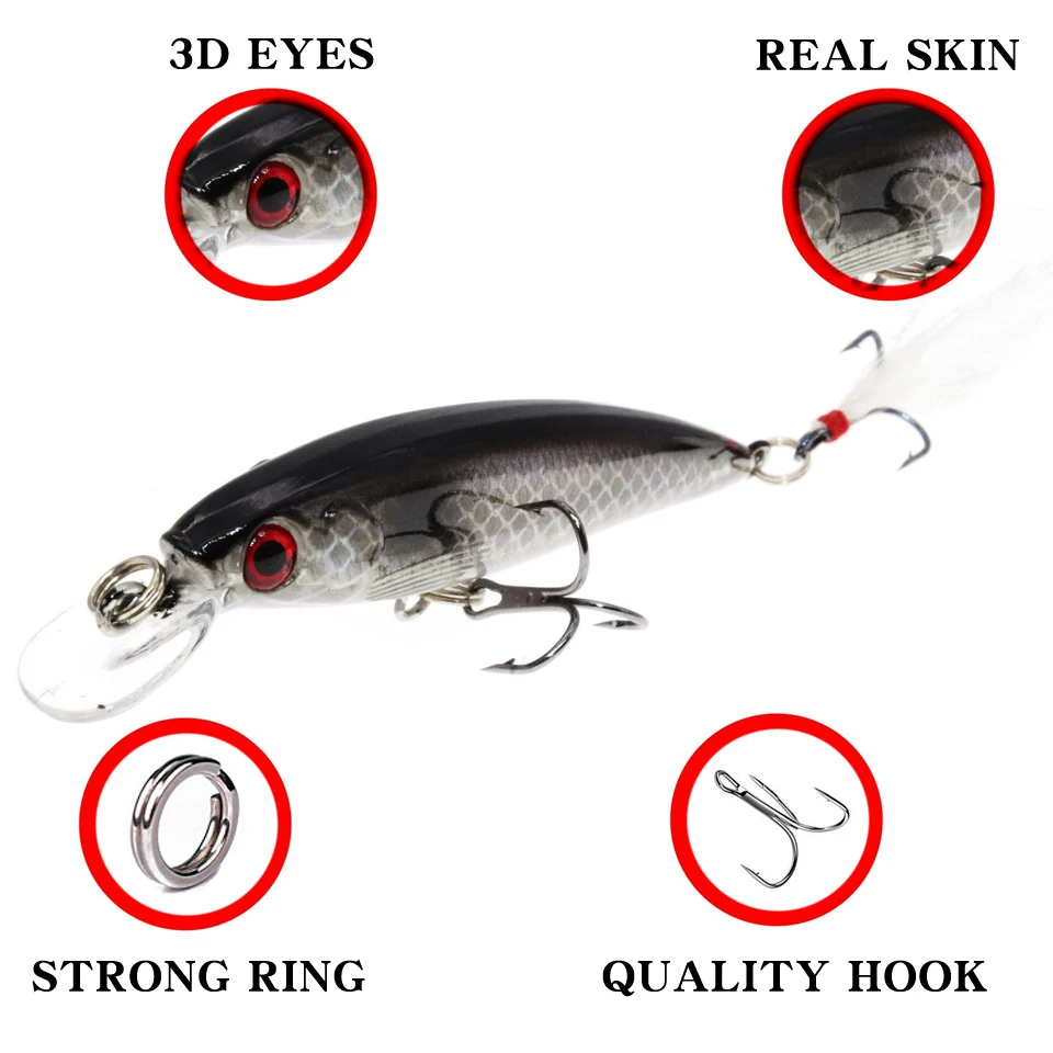 1 PCS 7.8cm 7g Minnow Fishing Lures Wobbler Hard Baits Crankbaits ABS Artificial Lure for Bass Pike Fishing Tackle