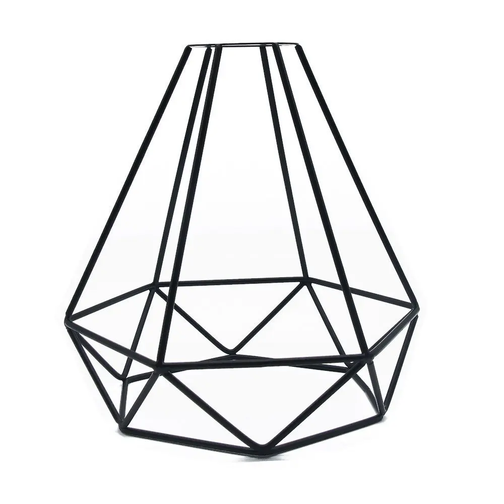 

New 1pc Lampshade Only Retro Metal Wire Cage Shaped Hanging Pendant Light Shade Chandelier Lamp Cover Without Bulb