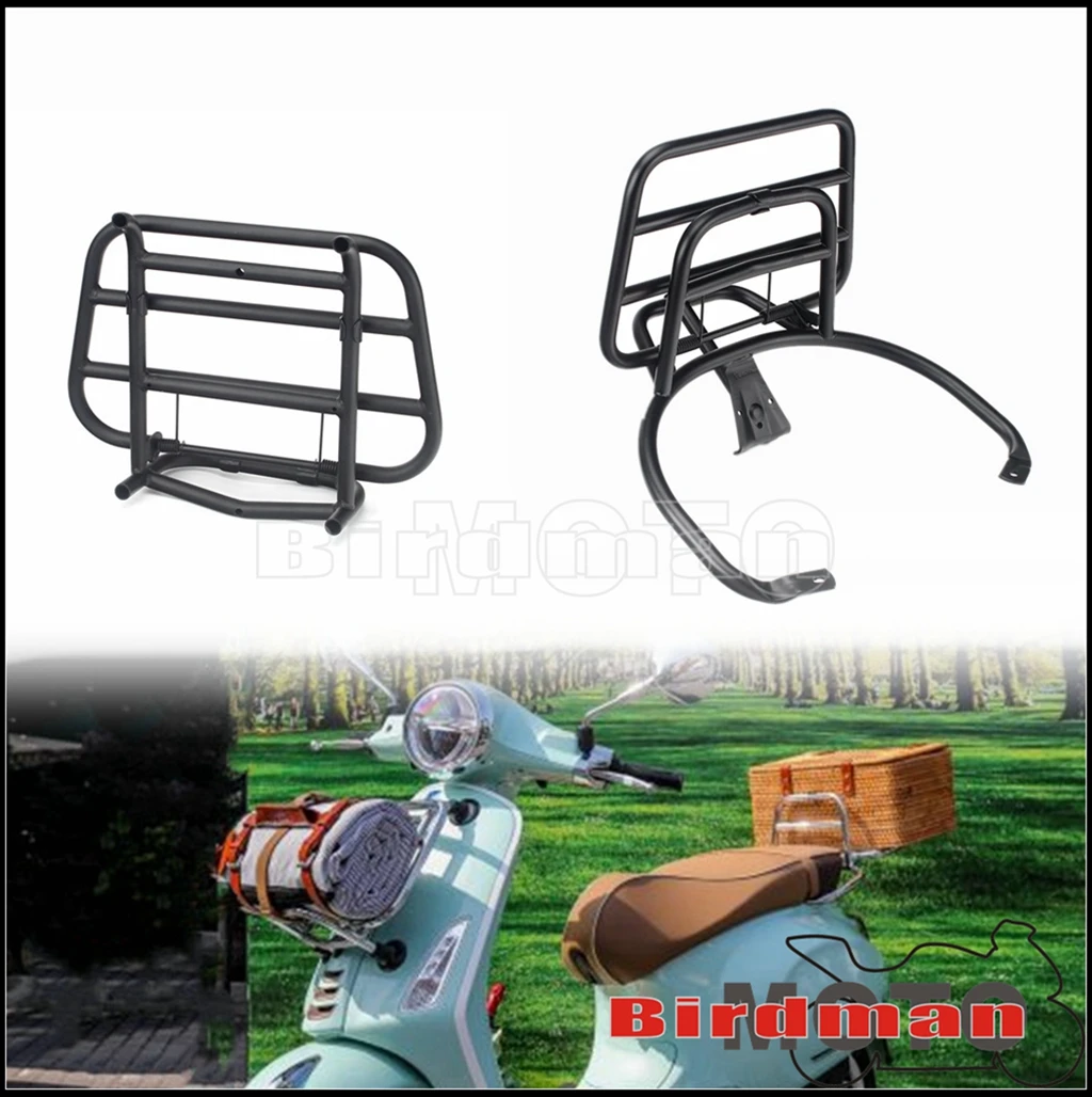 

1Set Motorcycle Black Steel Front and Rear Shelf Luggage Carrier Rack Bracket For Primavera 150 Sprint 150 2015-2019