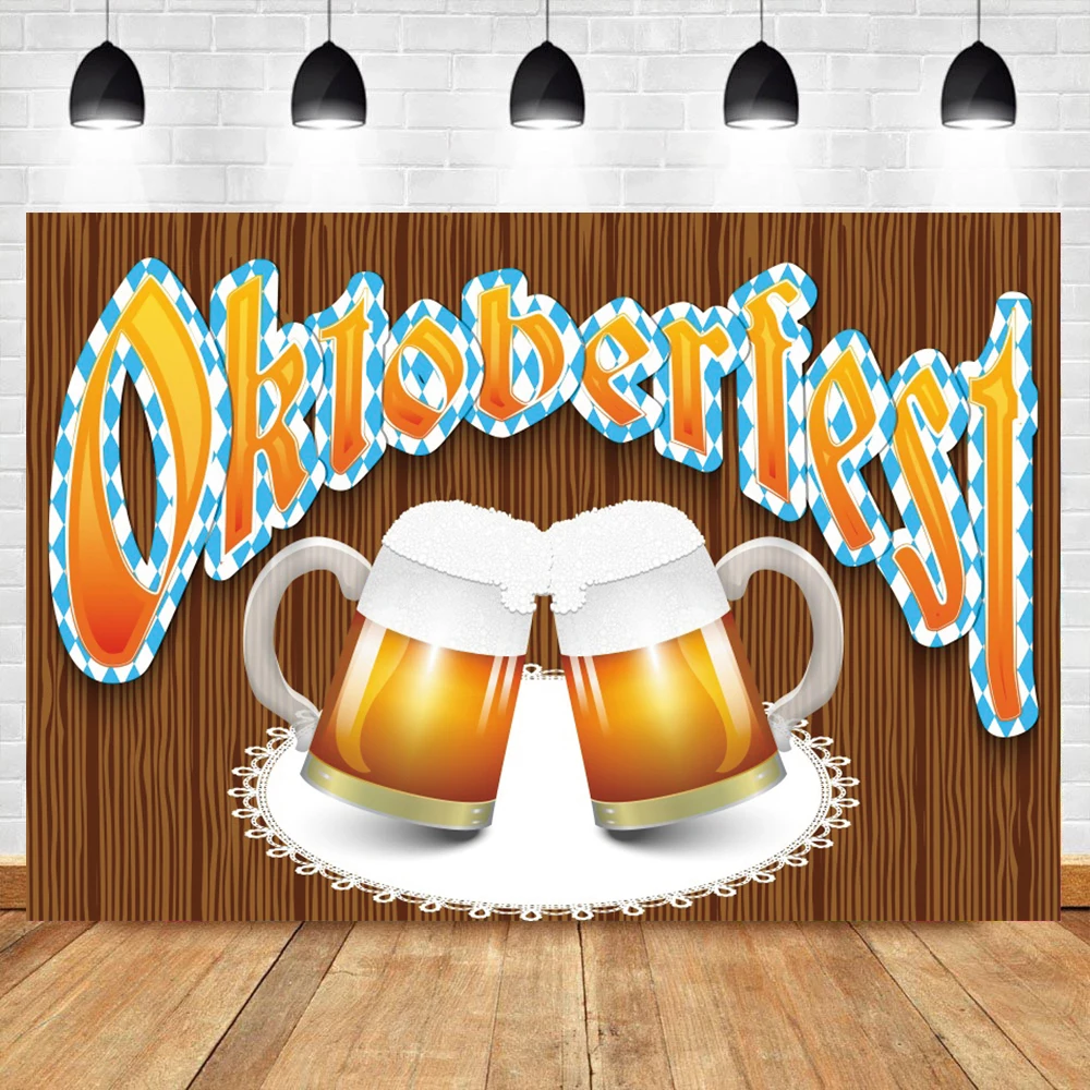 

Laeacco Oktoberfest Decor Banner Poster Backdrop For Photography Cheers Beer Pattern Photozone Photography Backdrop Photo Studio