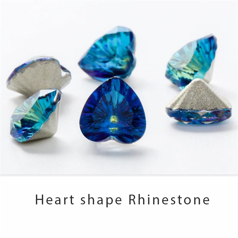 10 Pcs cuore Strass artigianato pietra punto indietro accessori gioielli cristallo lucido fai da te pietra preziosa Trim pietra Strass di alta