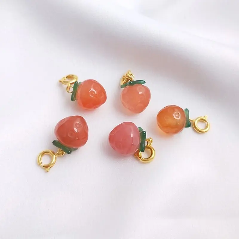 1 قطعة شكل الفاكهة حجر قلادة قلادة العقيق الطبيعي أقراط Charms لصنع المجوهرات Stone بها بنفسك حجر اكسسوارات مصمم Charms