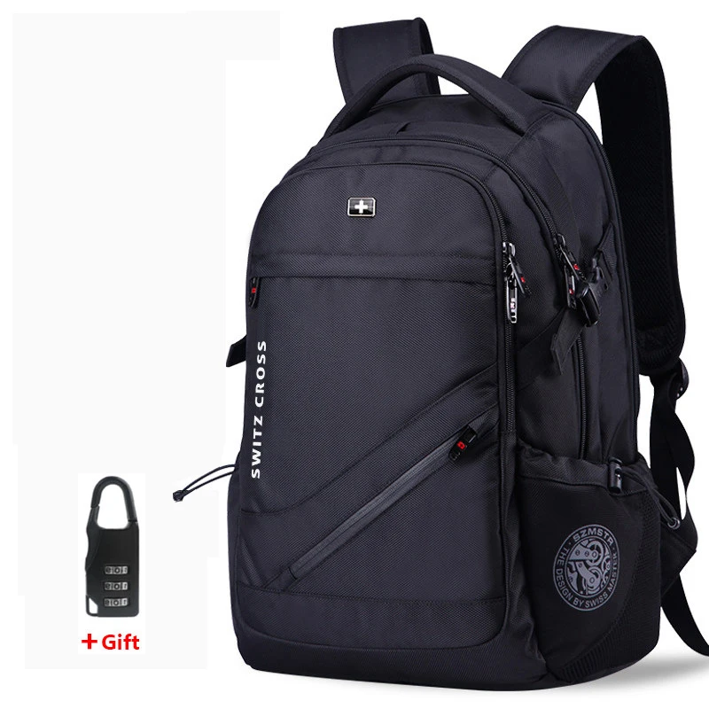 Mochila – sac à dos suisse anti-vol pour hommes et femmes, avec USB, pour ordinateur portable, voyage, école, Business, étanche, 17 pouces, 15.6