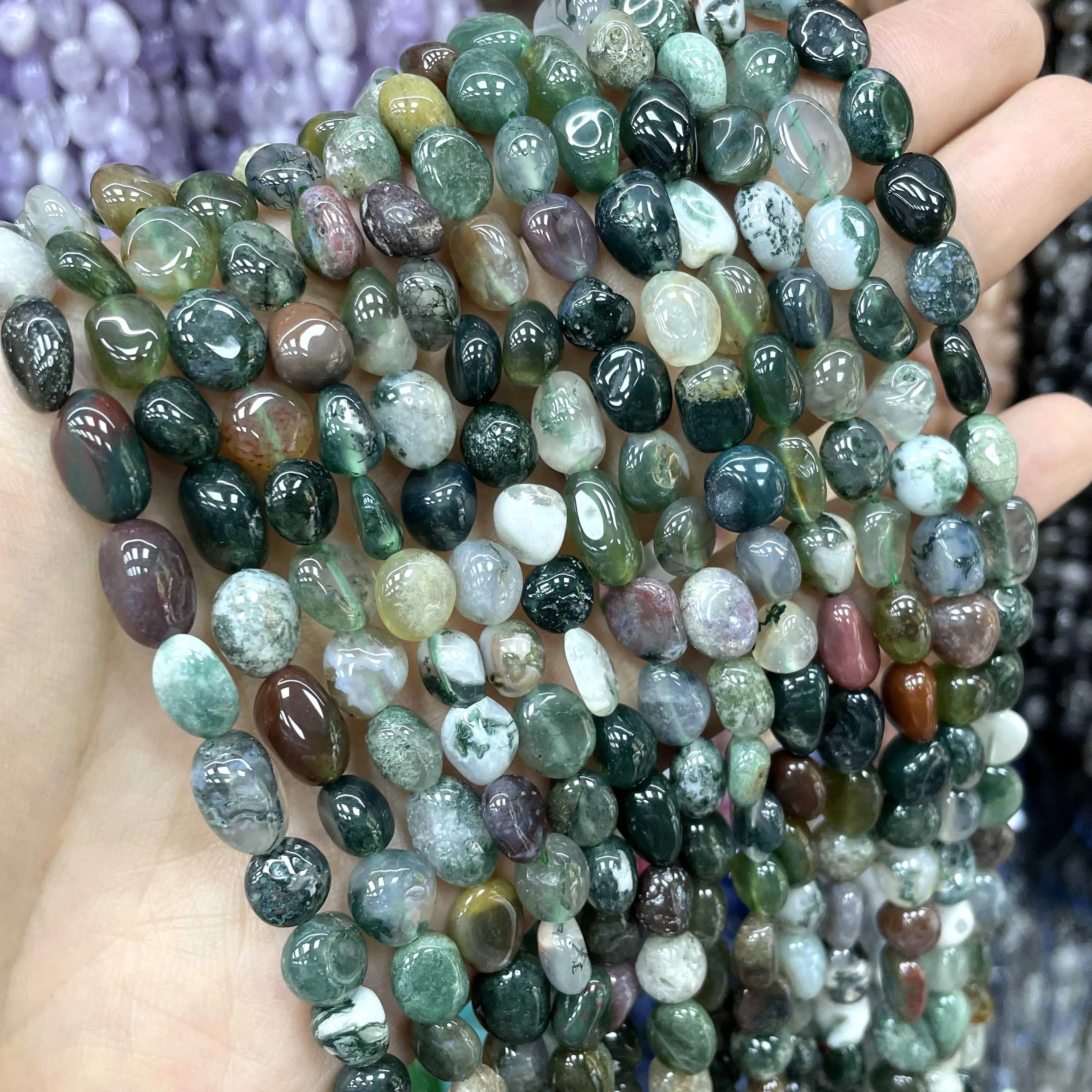 5-12mm Natural India Agates Loose Spacer Stone Beads For Jewelry Making DIY Necklace Bracelet Accessories Material 15\
