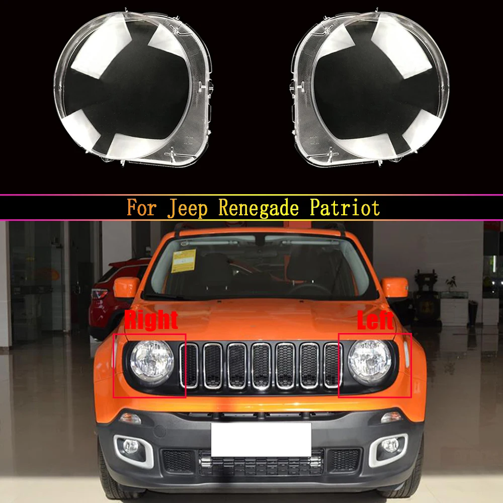 For Jeep Renegade Patriot Headlamp Cover Transparent Shade Lamp Headlight Shell Lens Plexiglass Auto Replacement Parts