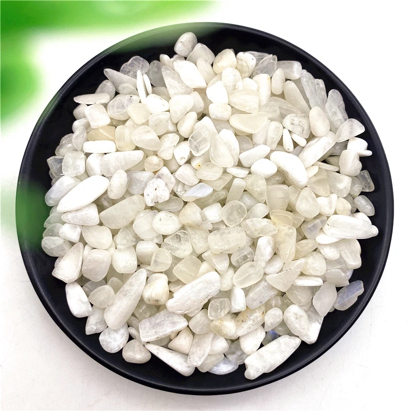 50g Natural White Moonstone Gravel Stones Crystal Rock Quartz Mineral Specimen Fish Tank Flowerpot Home Decoration