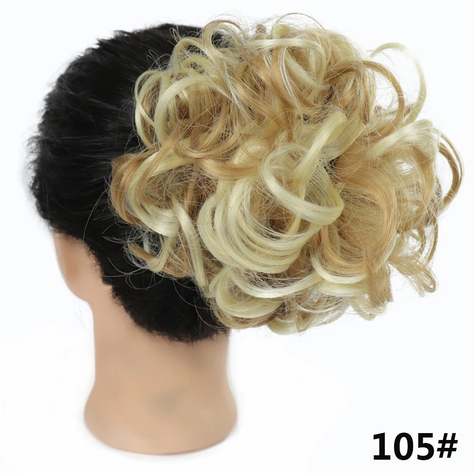 SHANGKE Synthetic Large Comb Clip In Curly Hair Pieces Chignon Elastic Drawstring Updo Extension Women’s Wedding Party Hair Bun