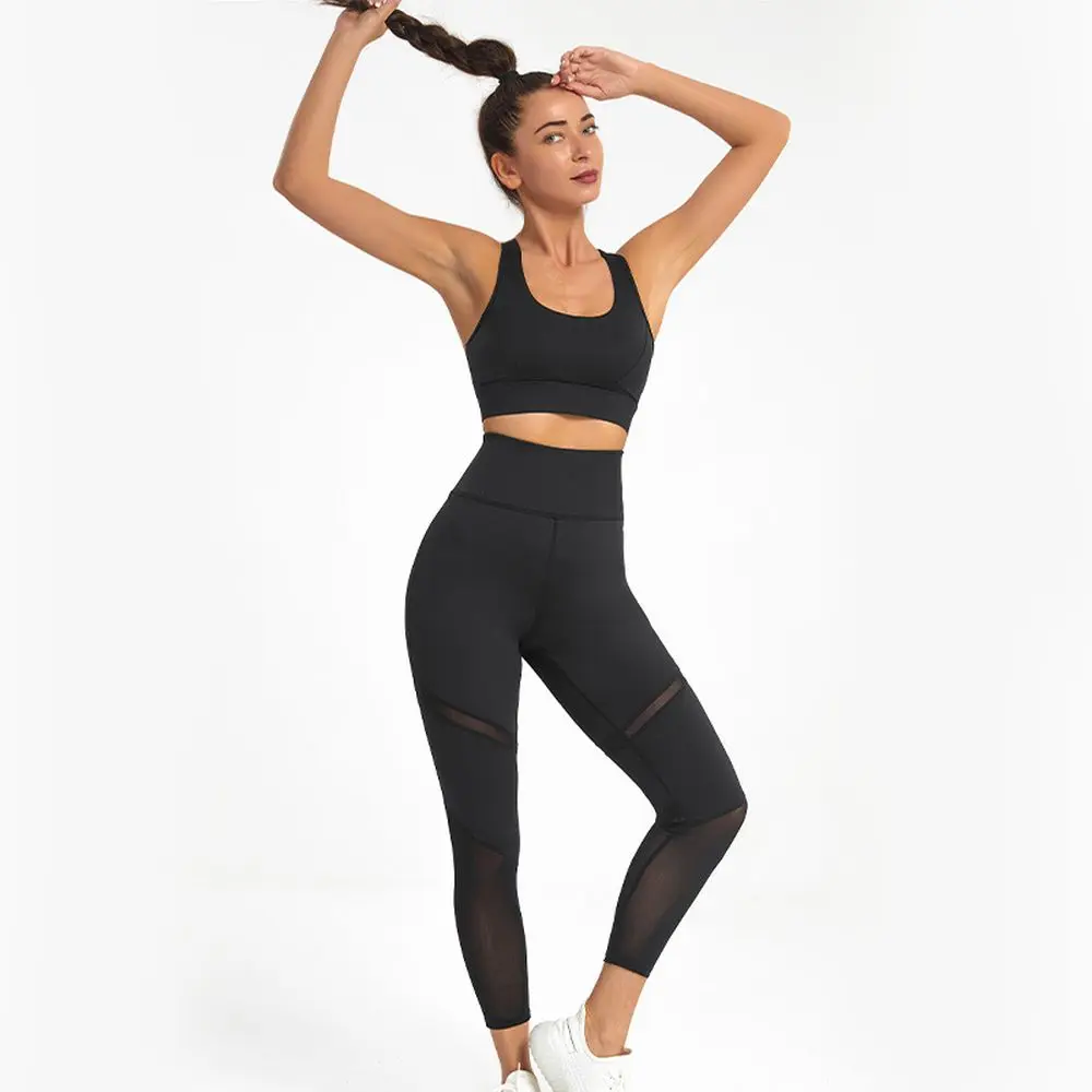 Pantalon en maille grande taille pour femmes, Leggings de sport, de course à pied, de sport, absorbant la sueur, à séchage rapide