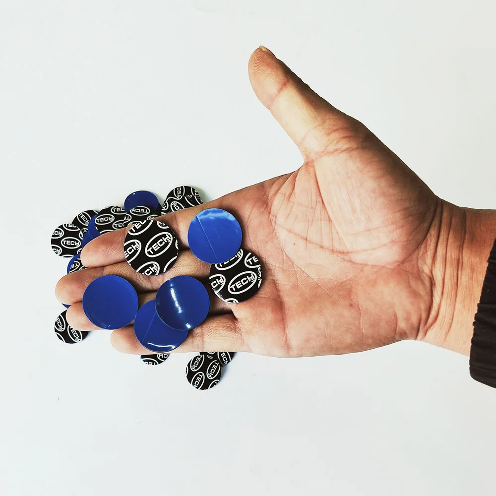 Parche redondo de goma natural para reparación de neumáticos de coche, parches de goma sin cámara, remendo, pneu, 27mm, 100 Uds.