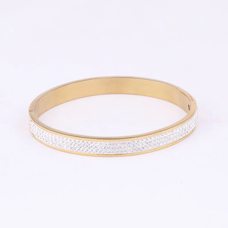 Miuoxion Wholesale New Fashion Jewelry 3 Rows Inlaid Rhinestone Bracelet  For Women Feature Namour Charm Gift All Seasons