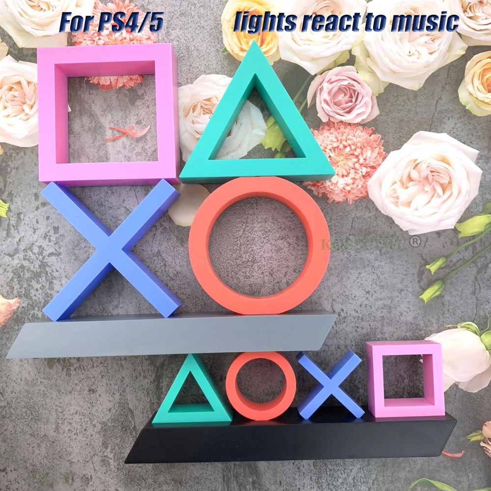 Voice Control Game Icon Light for PS4/PS5 for Playstation Player Commercial Colorful Lighting