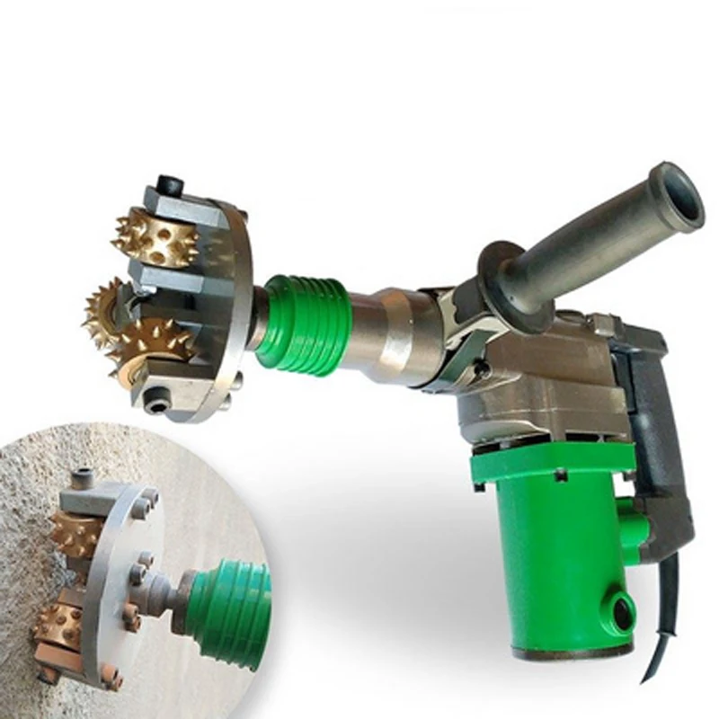 220V มือถือไฟฟ้าค้อนไฟฟ้า Chiseling เครื่องคอนกรีตทางเท้าสะพานอุโมงค์ Damping Hemp Wall Facing โลหะผสม Hammerh