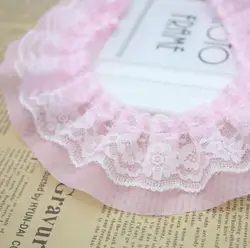 40Yards 5cm DIY Chiffon Ruffle Lace Pleated 2 Layers Laces Trim Dress Decoration Tulle Fabric Applique Trimming Craft Sewing