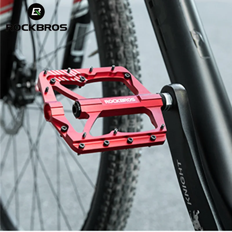 ROCKBROS Bike Pedals Aluminum Alloy Anti-slip Bicycle Pedals Ultralight Sealed Bearing One-piece MTB Road Mountain Cycling Pedal