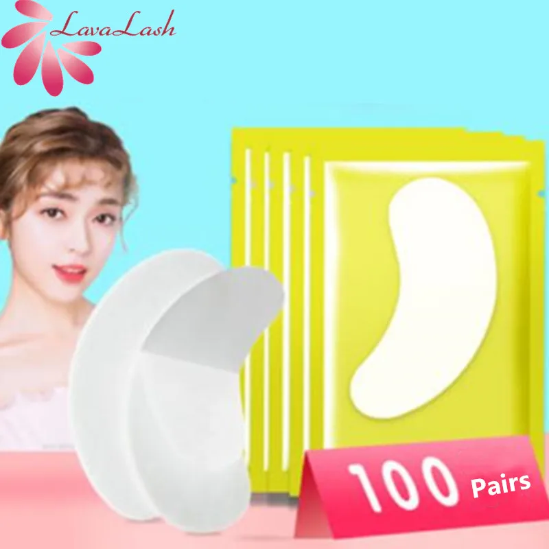 100 Pairs Eyelash Pad Gel Patch Grafting Eyelashes Under Eye Patches For Eyelash Extension Paper Sticker Wraps Makeup Eye Tools