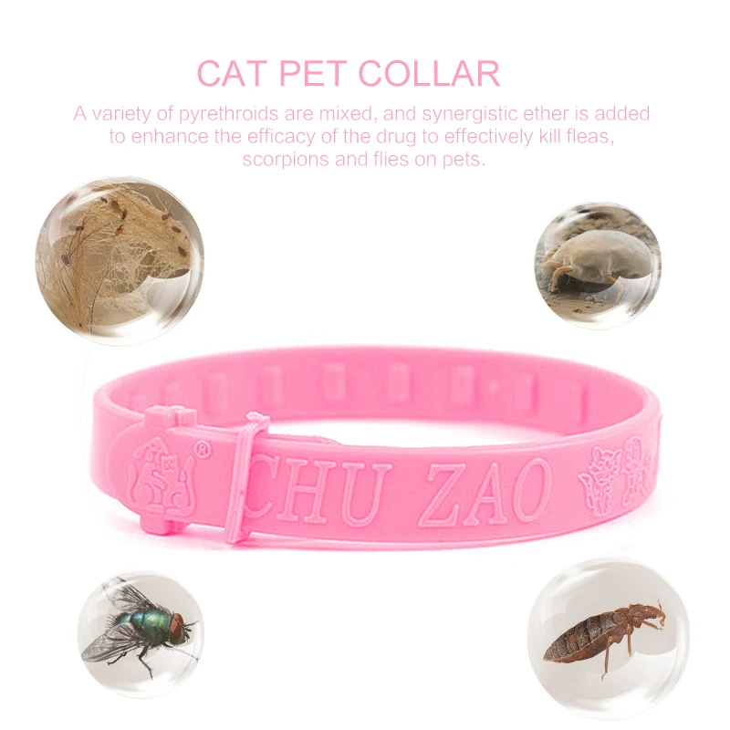 Anti Flea Mite Cat Collar Cute Cat Flea Mosquito Repellent Collar Adjustable Anti Fleas Lice Mites Pet Collar Cat Accessories