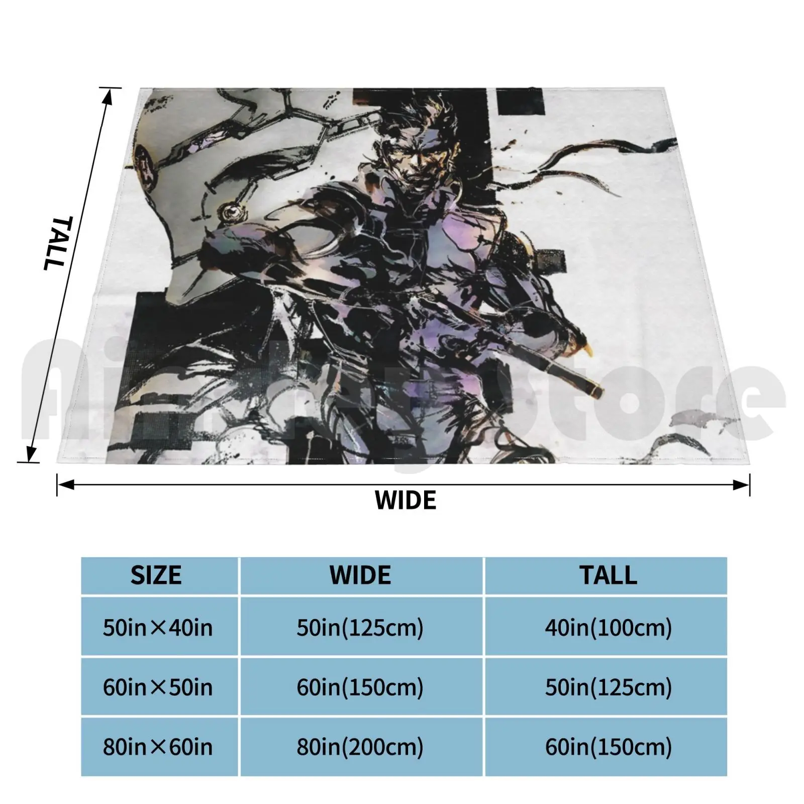 Solid Snake And Cyborg Blanket Fashion Custom Metal Gear Solid Mgs Kojima Metal Gear Solid Snake Grey Fox