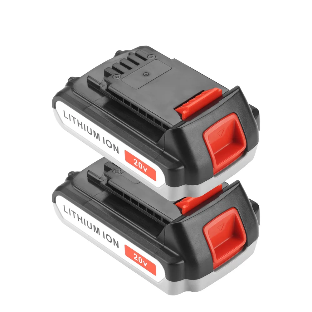 

2Pcs 20V 3000mAh Li-ion Rechargeable Battery Power Tool Replacement Battery for BLACK & DECKER LB20 LBX20 LBXR20