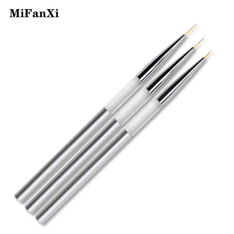 

3Pcs/Set Nail Art Line Painting Drawing Flower Pen Brush Marble Pattern Aluminium Handle Gel Polish Manicure Tool