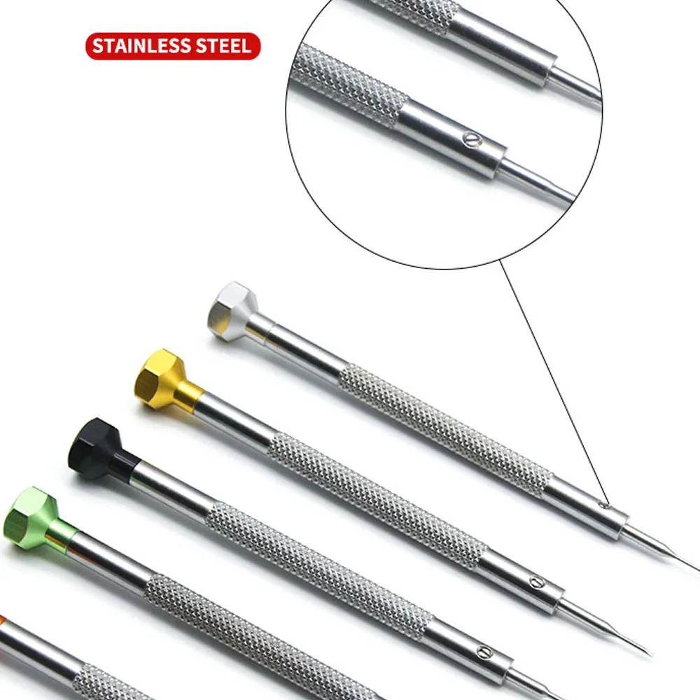 New Quality Watch Glass Repair Screwdriver Flat Cross Type Hard Stainless Steel Nonmagnetic Blade Screwdriver For Watchmakers image 2