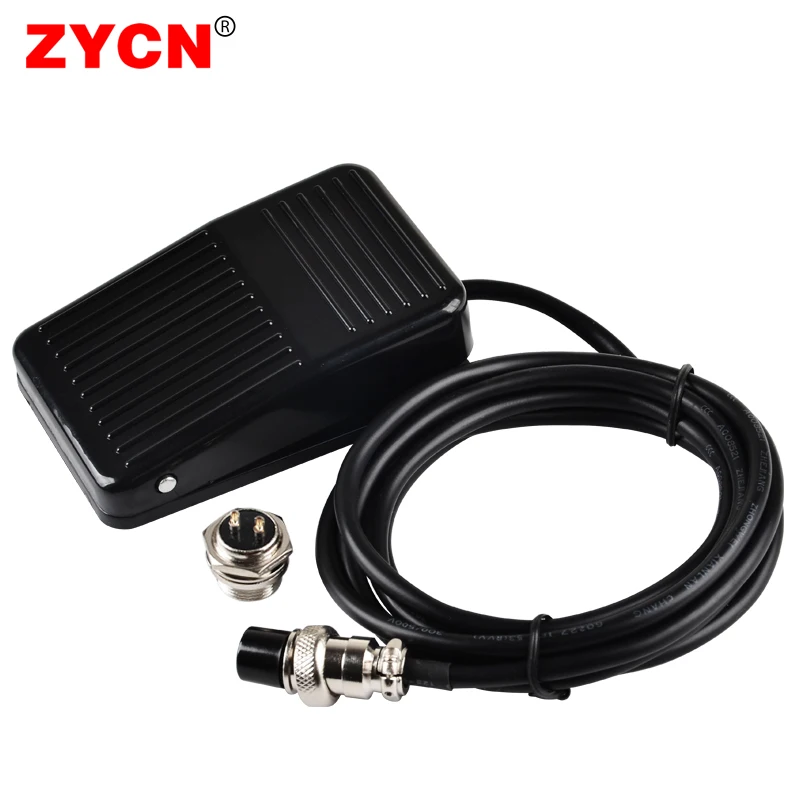 TFS-1 Foot Pedal Switch Nonslip Metal Momentary Electric Power SPDT Motor Controller Self-Reset 3PIN Wire 20CM/2M 10A Customized