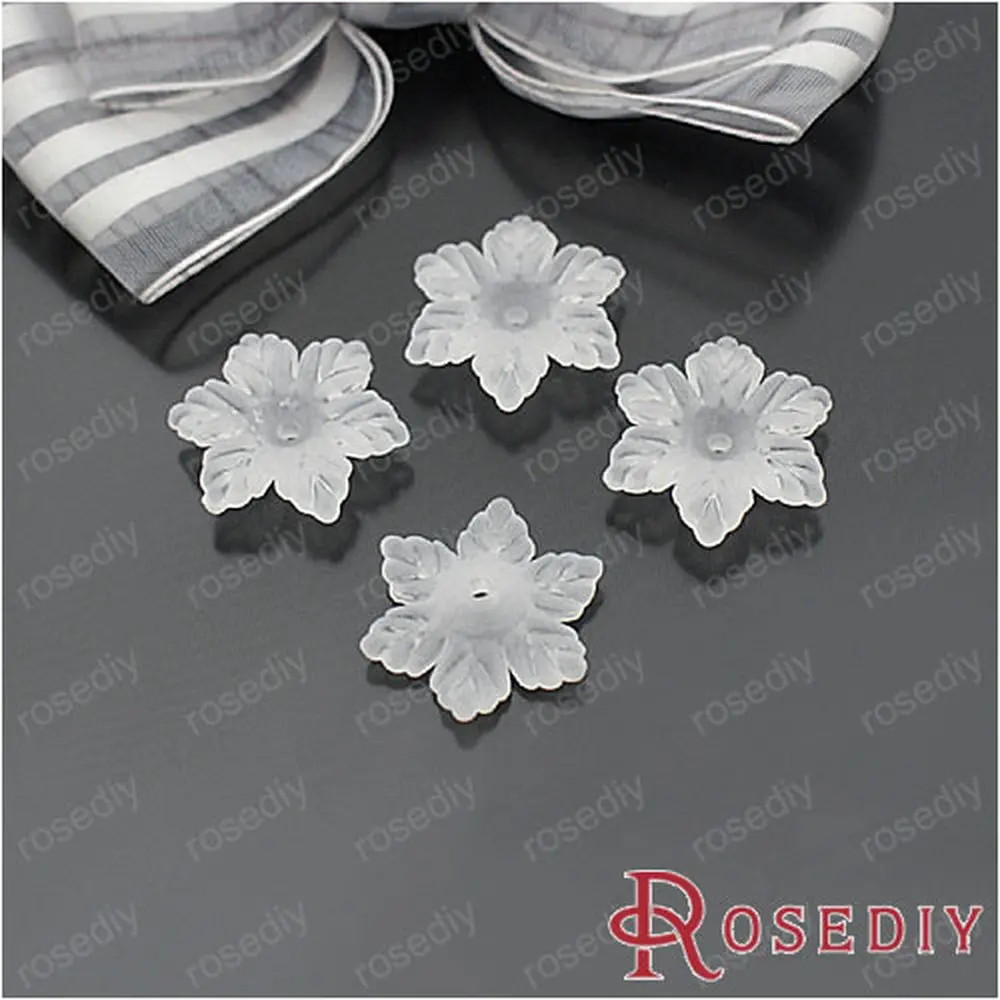 Wholesale 18.5mm Smoke White Flower Acrylic Beads Diy Jewelry Findings Accessories 120g Roughly 190 Pieces(JM5503)