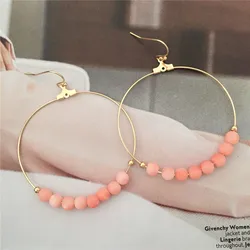 Summer Boho New Korean Round Beads Dangle Drop Earrings For Women Fashion Wedding Jewelry