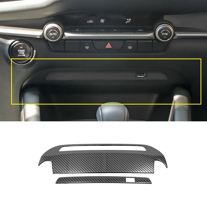 Stainless Steel For Mazda 3 2019 2020 Accessories Car Front Charging USB Interface Frame Cover Trim Sticker Car Styling