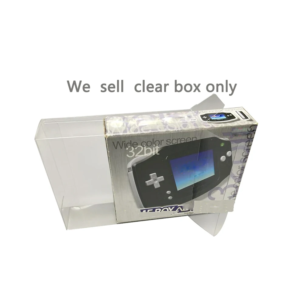 100PCS Clear transparent PET box cover For GBA for gameboy advance US version storage protection collection box