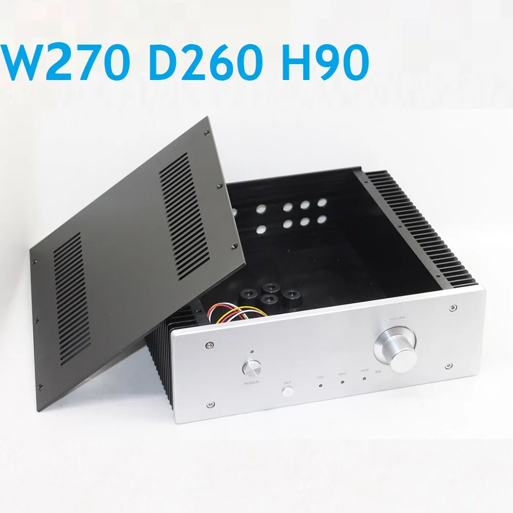 

Headphone Amp Box D260 W270 H90 Aluminum Class A Chassis Preamp Amplifier Power Supply Shell DIY Case Heat Sink Hi End DAC PSU