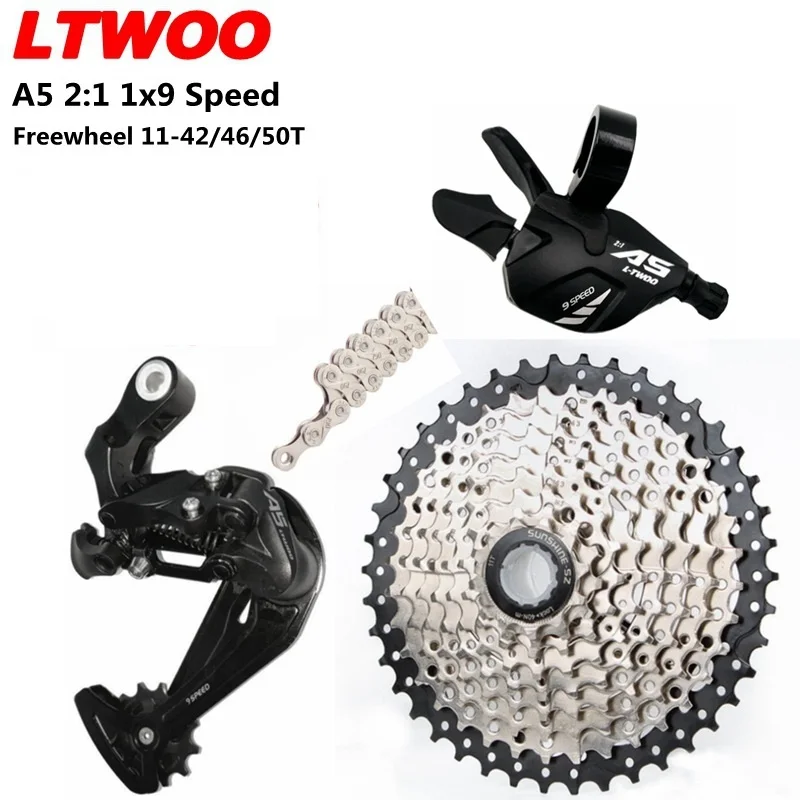 

9 Speed MTB Bike Groupset 9s 11-36/40/42T K7 Cassette LTWOO A5 Shifter Rear Derailleur X9 Chain Mountain Bike 1X9s Bicycle Parts