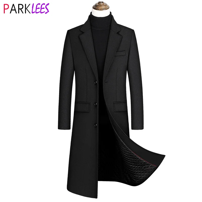 

2023 New Extra Long Wool Trench Coat Male Winter Brand Mens Cashmere Coat Slim Fit Woolen Peacoat Windbreaker Manteau Homme 4XL