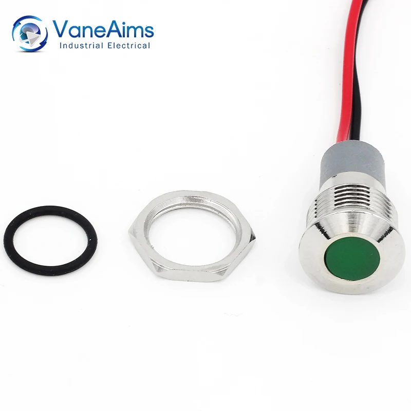 Vaneaims metall signal leuchte FXB14F-LED kleine leistungs anzeige lampe wasserdicht ip67 12v 24v 220v rot, grün, gelb, weiß 14mm