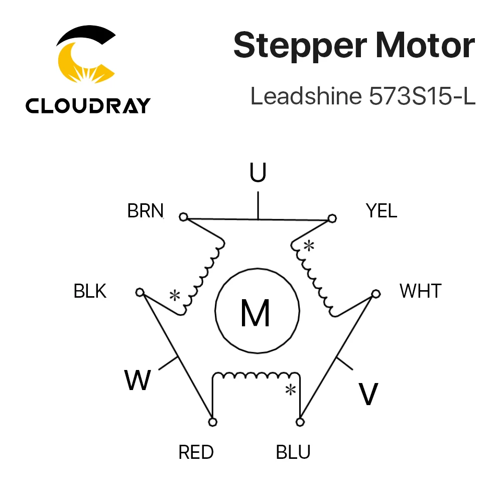 Cloudray Leadshine 3 phase Stepper Motor 573S15 573S15-L for NEMA23 5.8A length 76mm Shaft 8mm