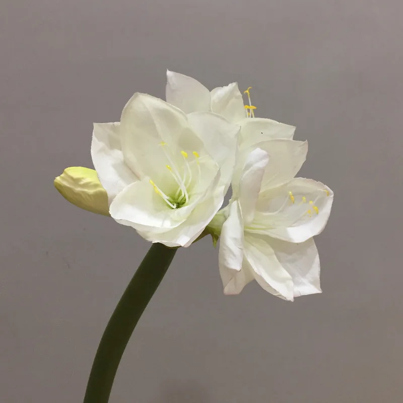 High Quality Artificial Amaryllis Flower Branch For Vase Arrangements Home Table Wedding Decor Fake Silk Flowers Barbadoslily