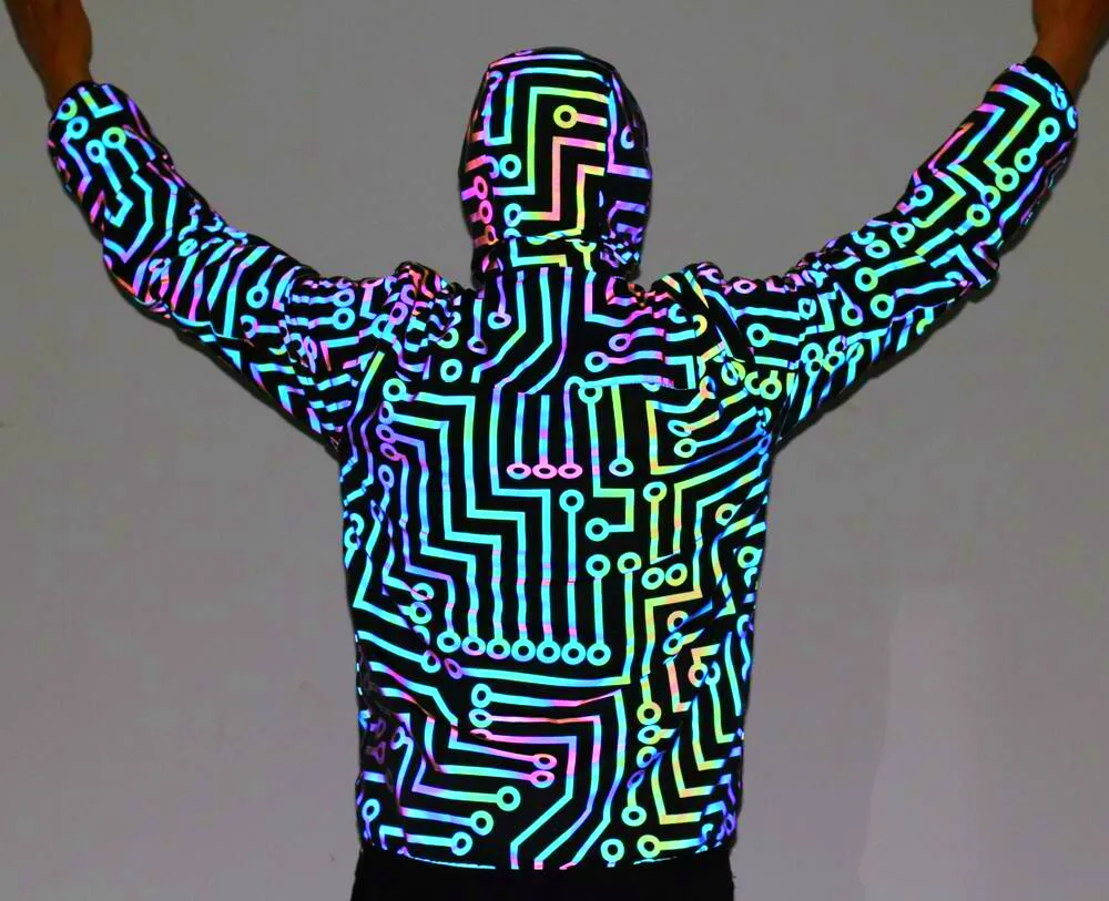 Men Geometric Circuit Lines Colorful Reflective Jackets Hip Hop Windbreaker Men's Reflect Light Casual Coats Jaqueta Masculina 144 Hf598a0b5a0774692bfa48c4ccbedf4dac