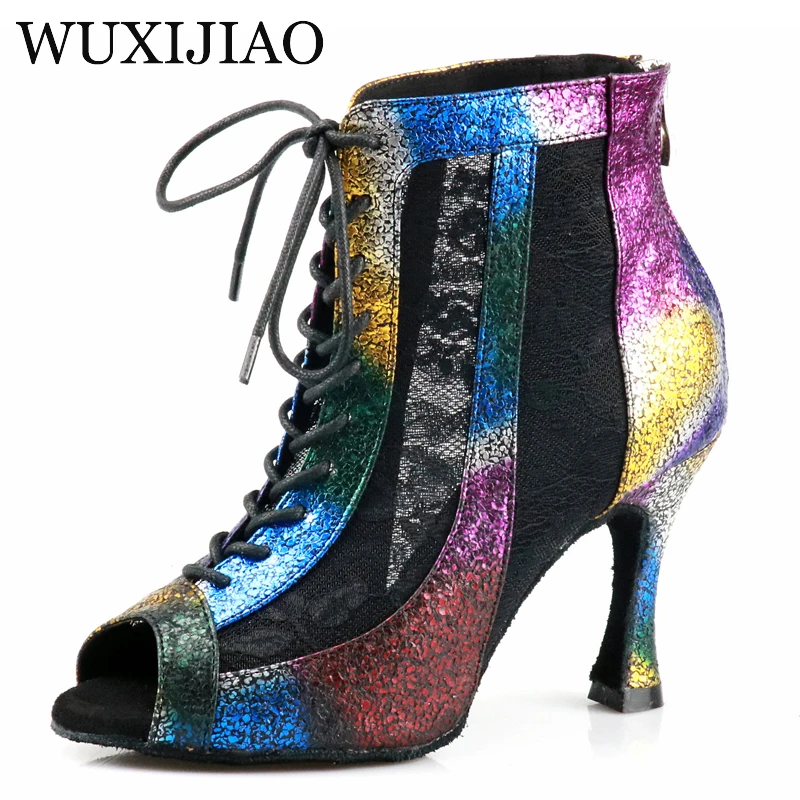 WUXIJIAO New Latin Dance Shoes Women's Girls Salsa Tango Shoes Indoor Sports Dance Shoes Professional Ballroom Dance Shoes