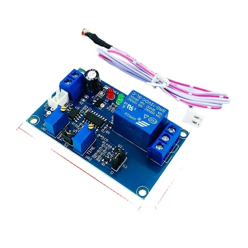 Fotoresistor sensor de controle de luz atraso interruptor de detecção ajustável nenhum sensor de luz módulo relé 12v