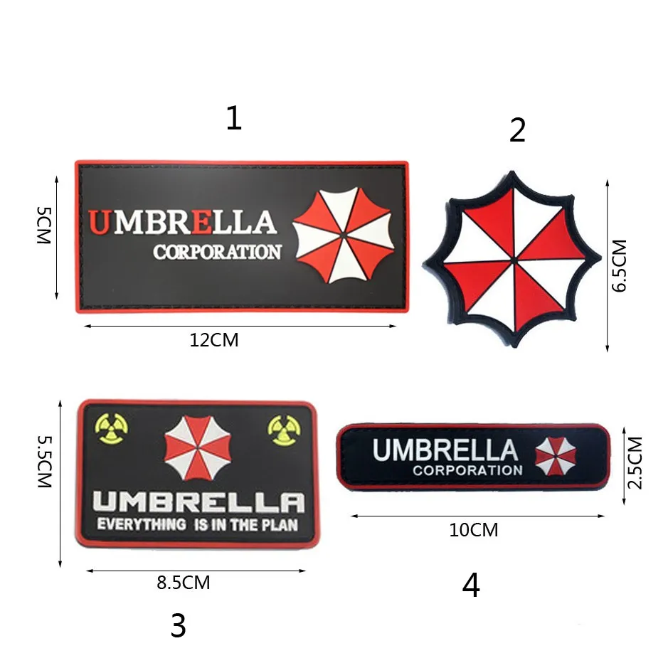 UMBRELLA HAZARD Hook & Loop PATCH BADGE PVC